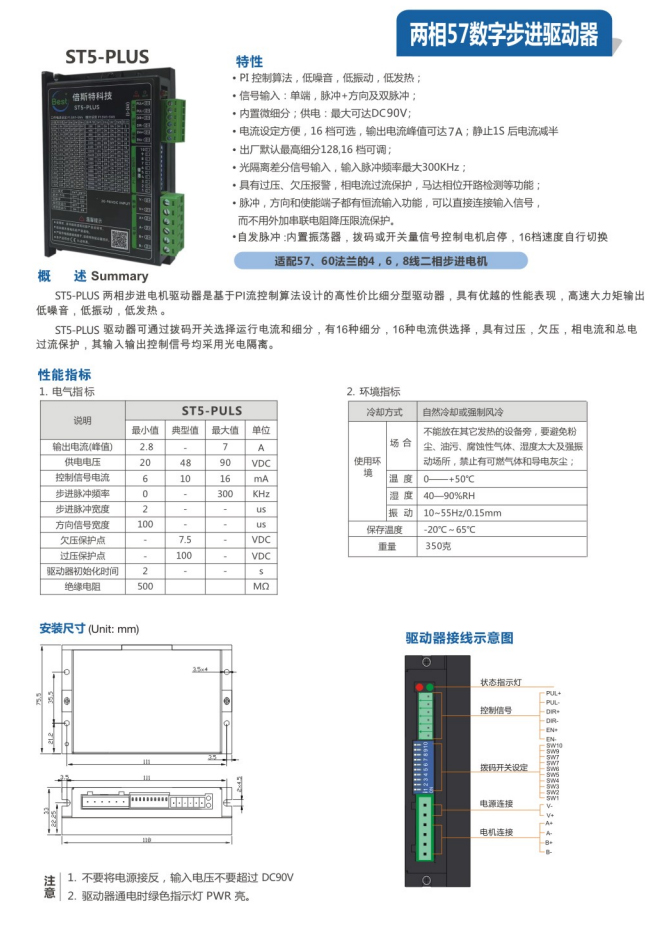 St5 Panel ST5-PLUS两相57数字步进驱动器 - 深圳市倍斯特科技控股有限公司